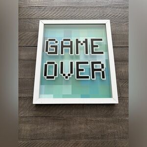 Pillowfort Game Over Framed Wall Art Pixel Graphic Decor